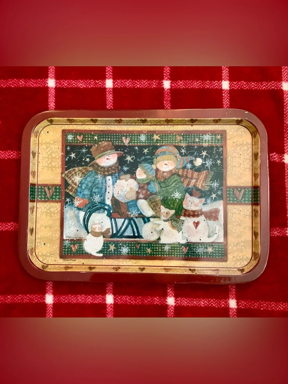 Vintage Susan Winget Collectibles Metal Rectangular Tray